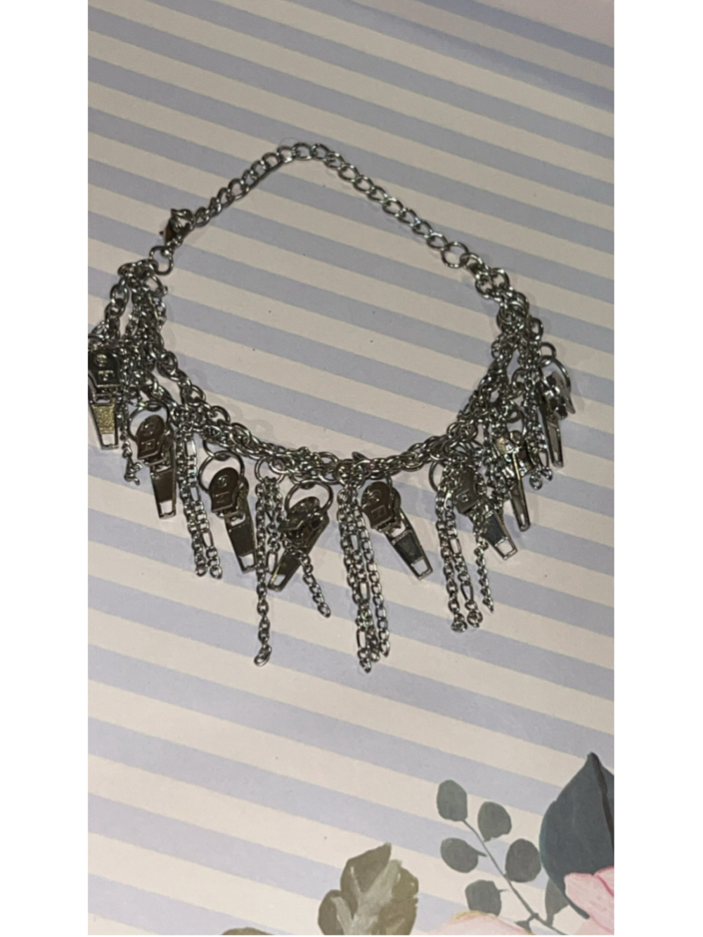 Women's Unbranded Zipper Charm Necklace, One Size, Silver